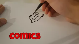 How to draw a Cartoon Face (Man / Comics) - Drawing a face - Cartoons for Kids