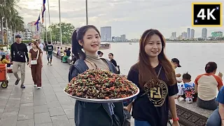 Exploring Phnom Penh City Street Tour | Cambodia Relaxing [4k]