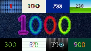 Numbers 1 to 1000 | Números de 1 a 1000 fontes coloridas | 1000 seconds 16:40 Minutes | 1から1000までの数字