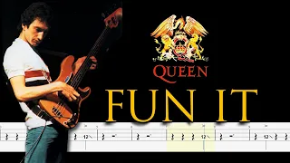 Queen -  Fun It (Bass Line + Tabs + Notation) By John Deacon
