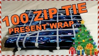 WRAPPING PRESENT WITH 100 ZIPS AND DUCT TAPE!! VLOG 48
