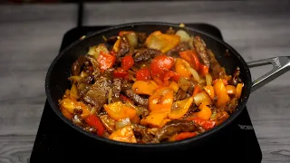 Beef Strips Recipe With Vegetables  ｜Tender And Juicy Beef