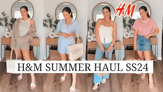 H&M Try on Haul for Chic Summer Outfits | Linen Set, Denim Shorts, Tie Front Top +Jeans