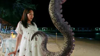 The big octopus appeared to take revenge on the humans, but it spared the pregnant woman!