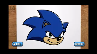 How to draw SONIC (movie version) step by step, EASY