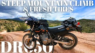 Suzuki DR650 - Steep Mountain Climb & Fresh Tires (Tusk D Sports)