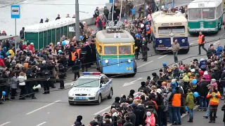 Парад ретро троллейбусов в Москве.
