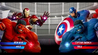 Iron Man and Red Hulk vs Captain America and Blue Hulk - Marvel vs. Capcom: Infinite