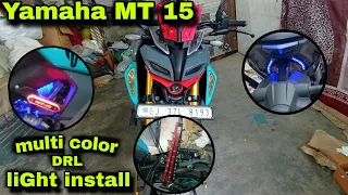 Yamaha mt15 multicolor drl light install