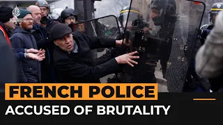 French police accused of brutality over pension protests