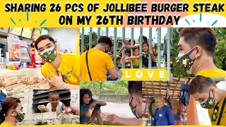 SHARING 26 PCS OF JOLLIBEE BURGER STEAK ON MY 26TH BIRTHDAY | VLOG # 15 | The Amazing Ghaff