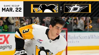 GAME RECAP: Penguins at Stars (03.22.24) | Jack St. Ivany’s NHL Debut