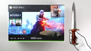 Xbox One X "Battlefield V" Console Unboxing (Gold Rush Special Edition Bundle)