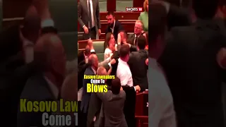 Kosovo Parliament Fight | Brawl Erupts Between Lawmakers In Kosovo Parliament | #Shorts #viral