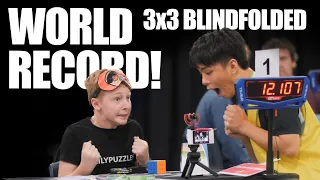 World Record Blindfolded 3x3 Rubik's Cube Solve (Former) - 12.10 - Charlie Eggins