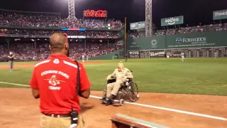 While Kaepernick sits, this Disabled Veteran stands and salutes all for corners of Fenway Park.