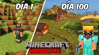 SOBREVIVO 100 días como GRANJERO en Minecraft Hardcore