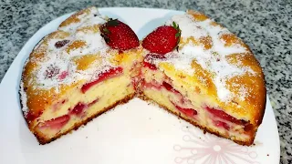 This is the easiest strawberry cake...   quick and simple recipe for strawberry cake