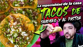 Hacen largas filas para comer estos TACOS DE SUADERO Y AL PASTOR en la CDMX 🌮