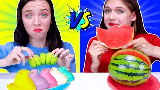 ASMR Real Food VS Marshmallow Eating Challenge By LiLiBu