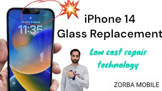 iPhone 14 Glass replacement done iphone broken glass change. repair tips. low cost repair technology