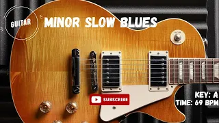 Minor Slow Blues Guitar Backing Track Jam in A minor ( 12 bars blues )