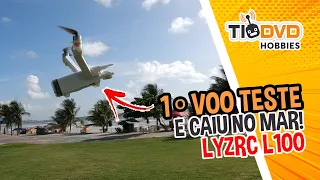 LYZRC L100 CAIU NO MAR NO PRIMEIRO VOO TESTE! DRONE EM V COM CAMERA GPS GIMBAL CLONE V-COPTER FALCON