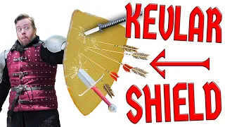 Yes, this is a REAL KEVLAR Shield and we TESTED is against MEDIEVAL WEAPONS!