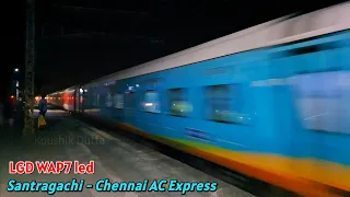 Lallaguda WAP7 charged 22807 Santragachi - MGR Chennai Central AC Express blasts through Bhogpur