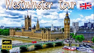 Crossing London's Westminster Bridge to Big Ben Famous Landmar..