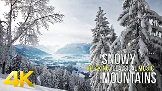 4K Горы , Снег , Красота ❄❄❄( Красивая музыка) Snowy Mountains (Relaxing ,classical music)❄❄❄