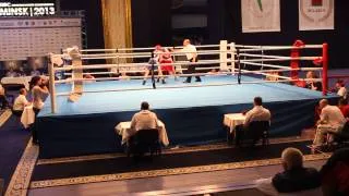 Giorgi Gogatishvili - European Boxing Championships . Minsk 2013 - GEO(blue) VS BLR(red)