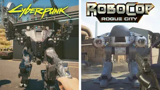 RoboCop - Rogue City 2023 vs Cyberpunk 2077 2020 - Details And Physics Comparison