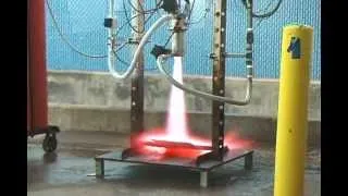 LOX/Methanol Rocket engine test aluminum chamber on 2005/04/02