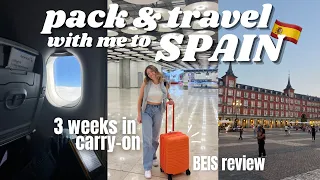 PACK WITH ME FOR SPAIN 🇪🇸🧳 landing in Madrid, outfits & airplane essentials + BEIS review