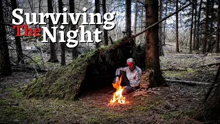 2 DAYS SOLO SURVIVAL CHALLENGE - Surviving The Night, Natural Shelter, Emergency Fire
