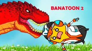 Новое ПУТЕШЕСТВИЕ БАНАНА  ОГРОМНЫЙ ДИНОЗАВР в игре Banatoon 2 Побег от злых Героев