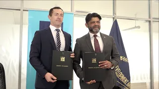 Fijian Acting Prime Minister officiates at the signing of loan agreement