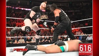 ROMAN REIGNS TAKES OUT SHEAMUS, BARRETT & RUSEV! WWE RAW Talks LIVE! for 11/23/2015.