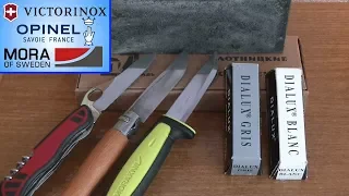 Точим (правим) ножи Victorinox, Opinel, Mora на коже с пастой Dialux