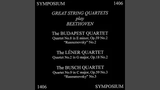 String Quartet No. 8 in E Minor, Op. 59 No. 2 "Razumovsky": IV. Finale: Presto