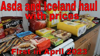 Budget Asda and Iceland grocery haul with prices. First in April 2023