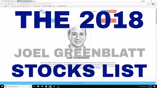 The 2018 Joel Greenblatt Stock List: Magic Formula to Beat the Market