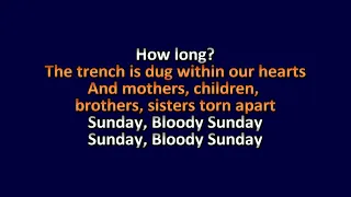 U2 - Sunday Bloody Sunday - Karaoke Instrumental Lyrics - ObsKure