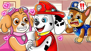 Paw Patrol Mighty Movie | Marshall & Skye in Love without Chase | So Sad Story | Rainbow Friends 3