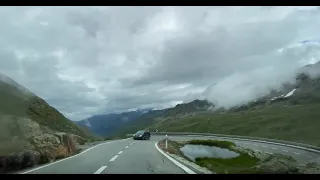 Driving in Switzerland from Martigny to Grand Saint Bernard pass, Italy - timelapse