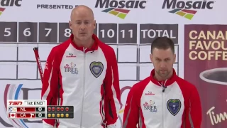 2017 Tim Hortons Brier - Gushue (NL) vs. Koe (CAN) - Draw 16