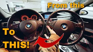 How To Install A BMW M Sport Steering Wheel! BMW E90 E91 E92 E87