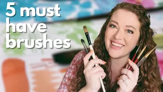 5 watercolor brushes everyone should have and WHY