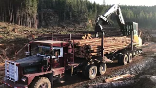 Kenworth 850 Logging Truck - Caterpillar 568 Loading